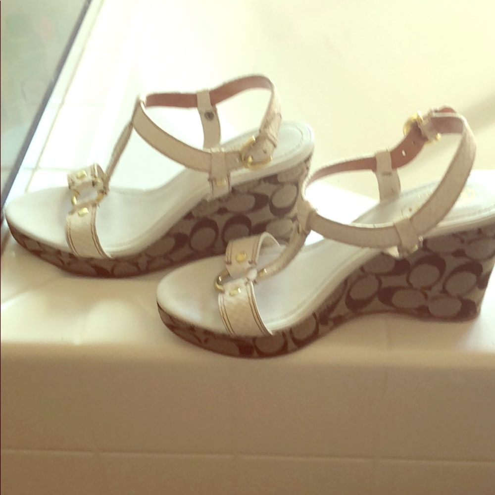 A pair of coach wedge👡👡
